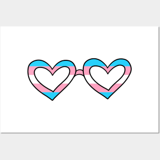 Transgender pride flag heart sunglasses Posters and Art